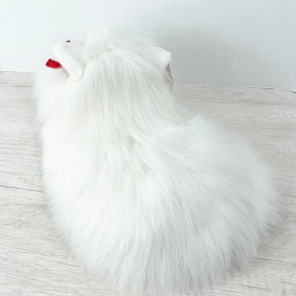Vintage Dan Dee‎ Expressions White Fluffy Persian Cat Blue Eyes Eyelashes Plush